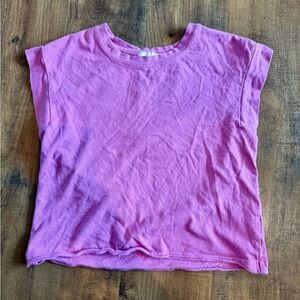 Z Supply Kids Pink Crop Short Sleeve Tee